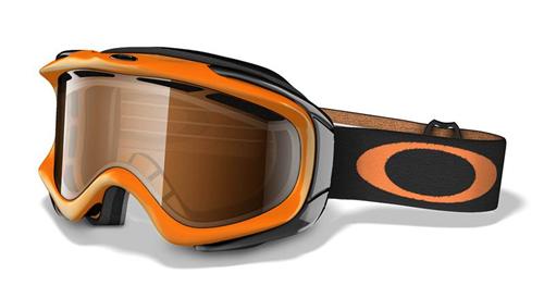 OAKLEY AMBUSH SNOW GOGGLES WITH ATOMIC ORANGE FRAMES AND A BLACK IRIDIUM LENS