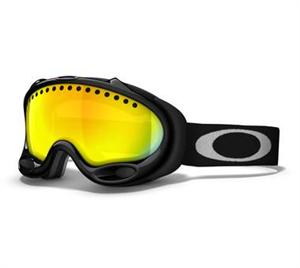 OAKLEY A FRAME SNOW GOGGLES WITH JET BLACK FRAMES AND A FIRE LENS