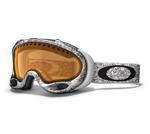 OAKLEY A FRAME SNOW GOGGLES WITH WHITE OAKLEY TEXT FRAMES AND A PERSIMMON LENS