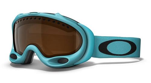 OAKLEY A FRAME SNOW GOGGLES WITH DIAMOND BLUE FRAMES AND A BLACK IRIDIUM LENS