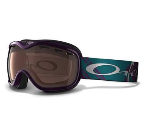 OAKLEY STOCKHOLM SNOW GOGGLES WITH PURPLE ARCADE PLAID FRAMES AND A VR28 BLACK IRIDIUM LENS