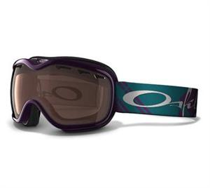 OAKLEY STOCKHOLM SNOW GOGGLES WITH PURPLE ARCADE PLAID FRAMES AND A VR28 BLACK IRIDIUM LENS
