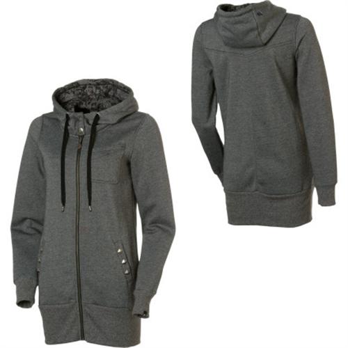 VOLCOM WOMENS GANUM DRUM ZIP HOODIE IN BLACK