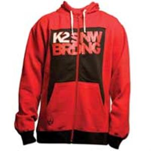 K2 DRIBBLE FULL ZIP HOODED SWEATSHIRT IN RED
