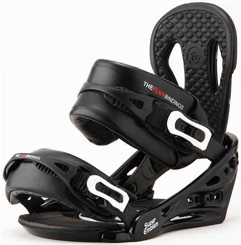 FLUX SUPER EMBLEM SNOWBOARD BINDINGS IN BLACK