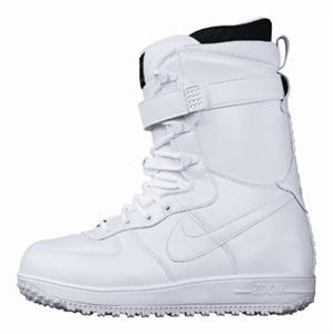 NIKE ZOOM FORCE 1 SNOWBOARD BOOTS IN WHITE AND WHITE