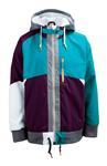 NIKE ROSEWOOD SHELL JACKET IN GRAND PURPLE, RADIANT EMERALD, AND WHITE