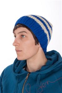 HOLDEN KNIT STRIPE BEANIE IN ROYAL BLUE
