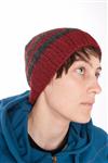 HOLDEN KNIT STRIPE BEANIE IN SCARLET