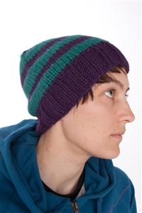 HOLDEN KNIT STRIPE BEANIE IN PURPLE