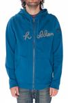 HOLDEN LOGO ZIP HOODIE IN BLUE STEEL