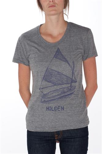 HOLDEN WOMENS SAILBOAT T-SHIRT IN HEATHER GREY