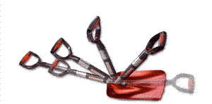 ORTOVOX GRIZZLY 2 FOLDABLE TELESCOPIC SHOVEL IN TRANSPARENT ORANGE