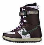 NIKE WOMENS ZOOM FORCE 1 SNOWBOARD BOOTS IN MAHOGANY, VINTAGE GREEN, AND OLIVE