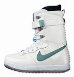 NIKE WOMENS ZOOM FORCE 1 SNOWBOARD BOOTS IN WHITE, AZURE AND MATTE SILVER