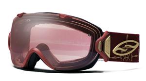 SMITH I/OS SNOW GOGGLES WITH BURGUNDY HUNTER FRAMES AND AN IGNITOR LENS