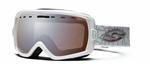 SMITH WOMENS HEIRESS SNOW GOGGLES WITH WHITE CHAINMAIL FRAMES AND A PLATINUM MIRROR LENS