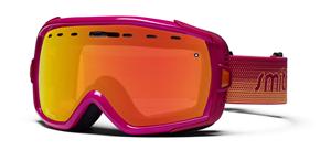 SMITH WOMENS HEIRESS SNOW GOGGLES WITH FUCHSIA/ORANGE GRADIENT FRAMES AND A RED MIRROR LENS