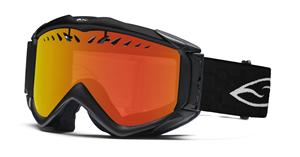 SMITH FUSE SNOW GOGGLES WITH MATTE BLACK FRAMES AND A RED MIRROR LENS