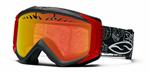 SMITH FUSE SNOW GOGGLES WITH BLACK DAY OF THE DEAD FRAMES AND A RED MIRROR LENS
