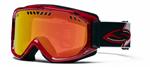 SMITH SCOPE GRAPHIC SNOW GOGGLES WITH RED/BLACK LIGHTNING STRIKES TWICE FRAMES AND A RED MIRROR LENS