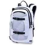 DAKINE BAKER SNOW BACKPACK IN WHITE AND WHITE PATCHES