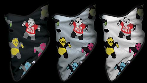 AIRHOLE PARTY PANDA FACEMASK IN BLACK