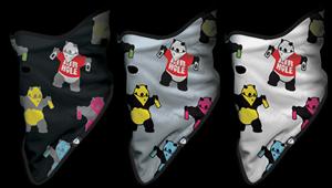 AIRHOLE PARTY PANDA FACEMASK IN BLACK