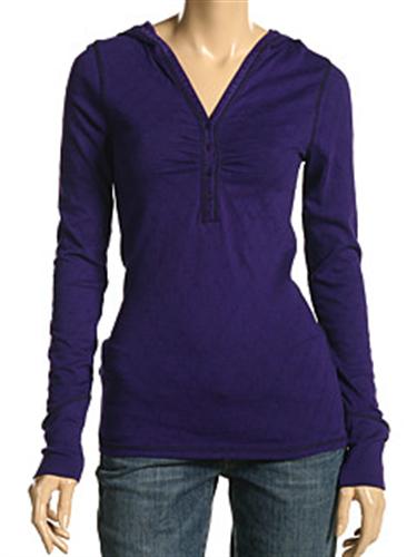 VOLCOM WOMENS HOLIDAZE HONEY LONG SLEEVE HOODIE IN PURPLE