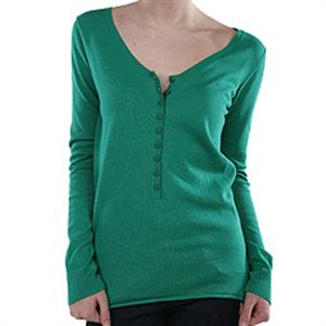 VOLCOM WOMENS SUNDAY GIRL HENLEY IN GREEN