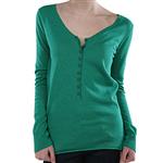 VOLCOM WOMENS SUNDAY GIRL HENLEY IN GREEN