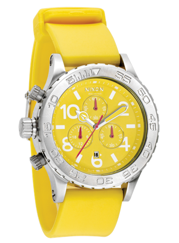 NIXON 42-30 PU CHRONO WATCH IN YELLOW