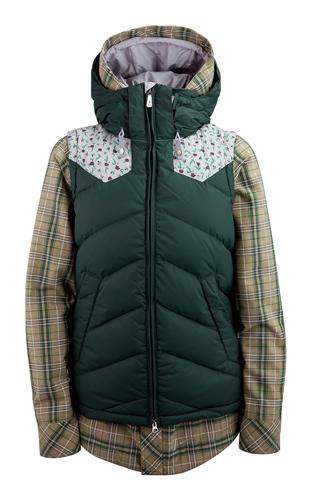 NIKE WOMENS BELLEVUE JACKET AND VEST IN VINTAGE GREEN, MULTI-COLOR, AND PLUM GRANITE