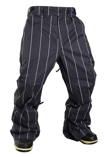 TECHNINE CHINO SHELL PANTS IN BLACK PINSTRIPE