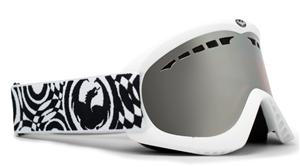 DRAGON DXS SNOW GOGGLES WITH POWDER FRAMES AND AN IONIZED LENS PLUS AN AMBER LENS