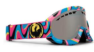 DRAGON DXS SNOW GOGGLES WITH MIND MELT 2 PINK VICE FRAMES AND A PINK IONIZED LENS PLUS AN AMBER LENS