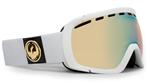 DRAGON ROGUE SNOW GOGGLES WITH WHITE FRAMES AND A GOLD IONIZED LENS