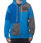 STEPCHILD SWITCH APPLIQUE HOODY IN BLUE AND GREY