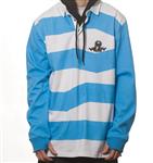 STEPCHILD TEAM RUGBY SHIRT IN WHITE AND BLUE