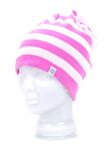 CANDYGRIND PEPPERMINT REVERSIBLE BEANIE IN FUSCHIA