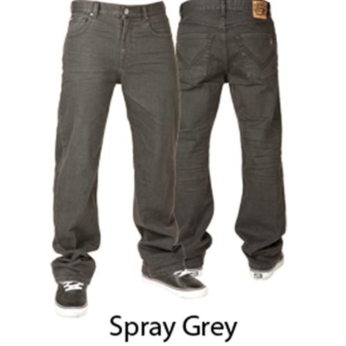 VOLCOM BLACK ZIP JEANS IN GREY