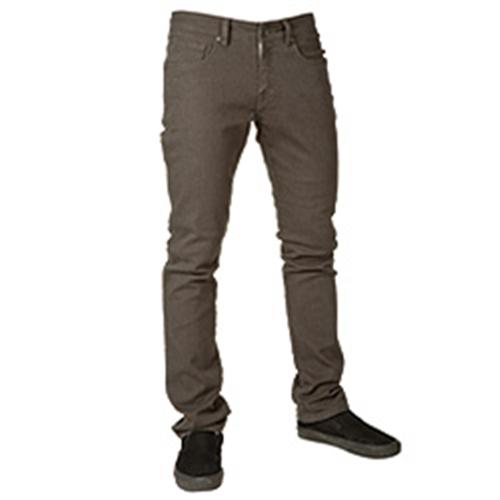 VOLCOM 2X4 TWILL JEANS IN BLACK OLIVE