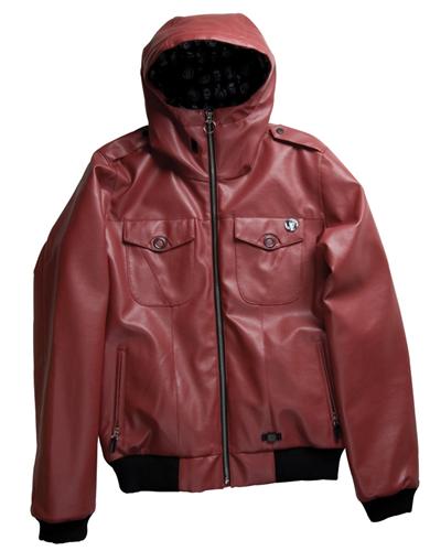 L1 LET IT BLEED JACKET IN CRIMSON PLEATHER
