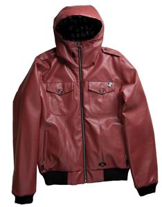 L1 LET IT BLEED JACKET IN CRIMSON PLEATHER