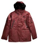 L1 GRIMEY PARKA JACKET IN CRIMSON FLIGHT SATIN