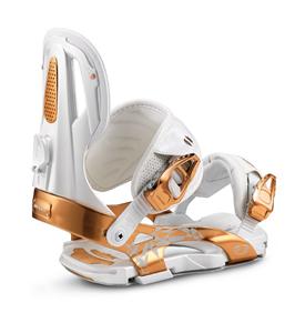 DRAKE SUPER SPORT SNOWBOARD BINDINGS IN WHITE AND COPPER