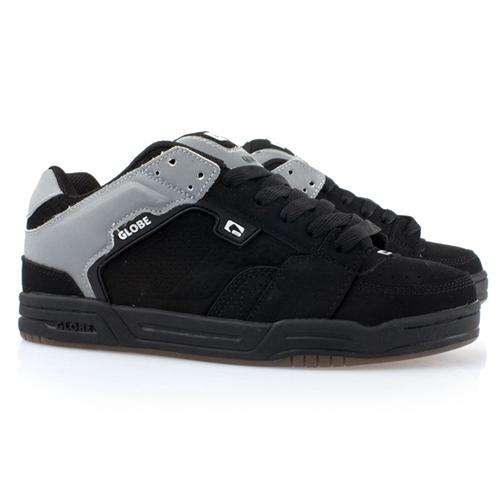 GLOBE SCRIBE SHOE IN BLACK AND SILVER