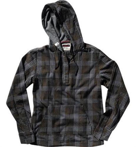 ALTAMONT HOBO PLAID FLANNEL HOODED JACKET IN BLUE