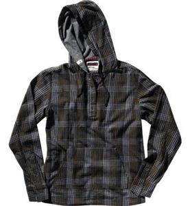 ALTAMONT HOBO PLAID FLANNEL HOODED JACKET IN BLUE