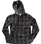ALTAMONT HOBO PLAID FLANNEL HOODED JACKET IN BLUE